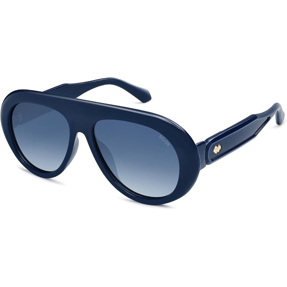 Women's Navy Blue/Blue Grading Men Retro Vintage 70s Style UV Protection